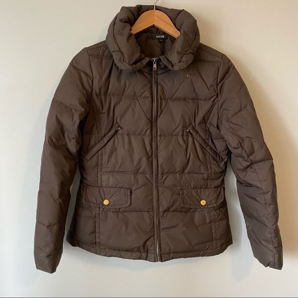 Jacob women’s brown down filled puffer coat parka size Medium - Picture 1 of 12